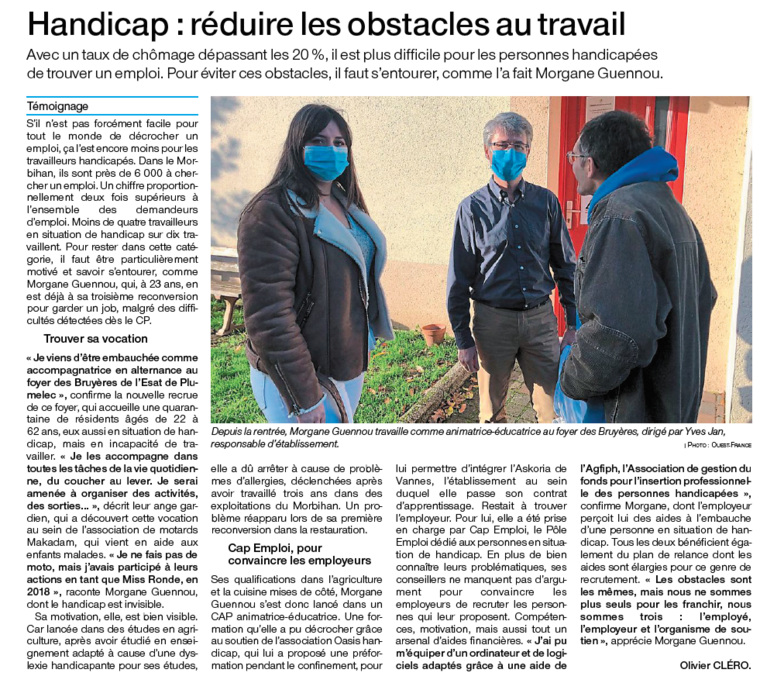 Article sur l'handicap, réduire les obstacles au travail